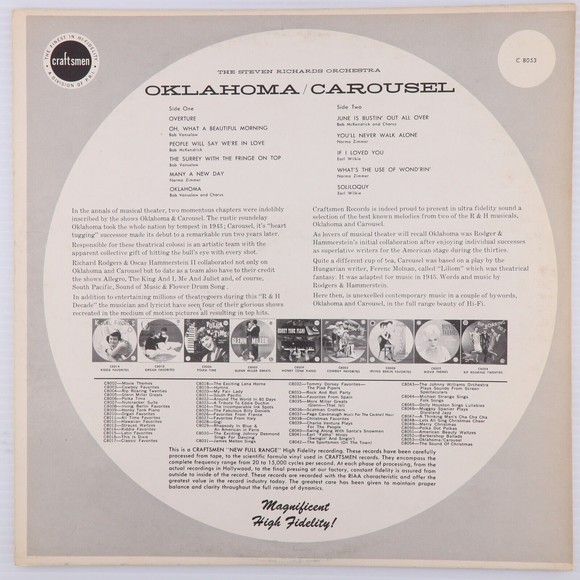 Lew Raymond Orchestra - Best Of Oklahoma & Carousel 1958  LP Vinyl Record C8053 - Picture 2 of 16